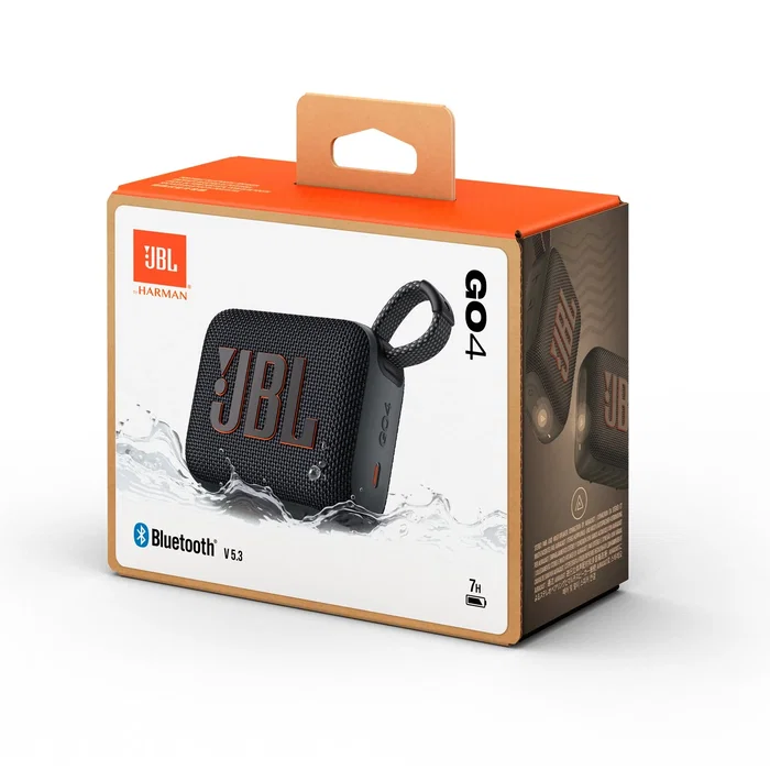 JBL Go 4 Altavoz Portátil Bluetooth 4.2 W Monofónico, Resistente al Agua y Polvo IP67, Color Negro, Incluye Cable USB-C