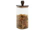 DKD Home Decor Bote de Cristal y Acacia 1,4L Transparente