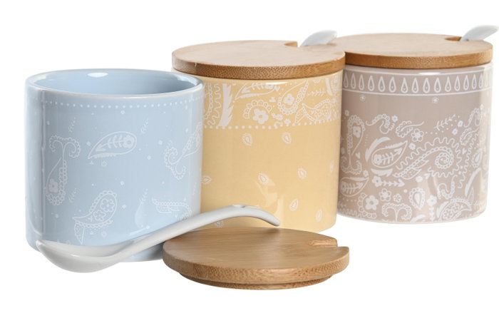 DKD Home Decor Azucarero Dolomita y Bambú Bandana Pastel Surtido de 3 Colores (Pack de 6) extra_attributes.surtido: 3 DKD Home Decor Azucarero Dolomita y Bambú Bandana Pastel Surtido de 3 Colores (Pack de 6) extra_attributes.surtido: 3