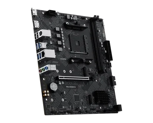 MSI PRO B550M-B Placa Base AMD AM4 B550 2xDDR4 64GB HDMI+DP GBLAN 4SATA3 2M.2 7USB3.2 MATX