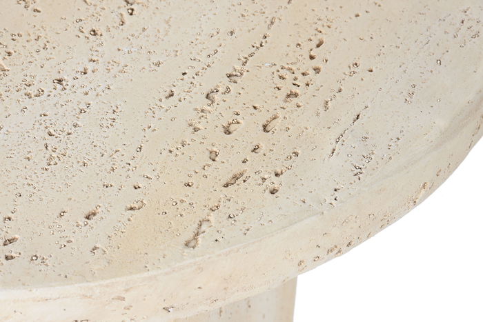 DKD Home Decor Mesita Auxiliar Beige Magnesia Simil Marmol 61 x 42.3 x 61 cm