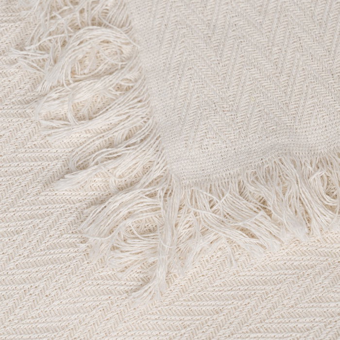 Plaid Espiga Crema Algodón Decoración 180 X 260 cm