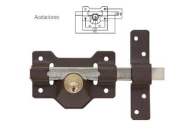 CAYS Cerrojo Modelo A1 Pintado de 120 mm con Llave Serreta