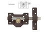 CAYS Cerrojo Modelo A1 Pintado de 120 mm con Llave Serreta
