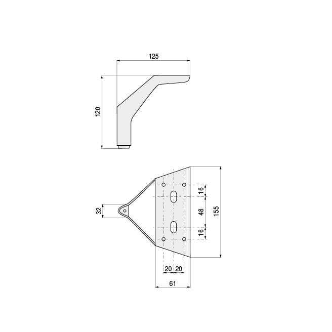 Q&Q Pata Metálica Vania H120 Cromo Mueble Sofá Metal 120mm