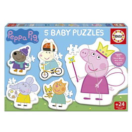 Educa Puzzle Baby Peppa Pig, Set de 5 Puzzles Infantiles para Niños de 2 Años o Más, Referencia 18713