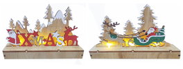 DKD Home Decor Decoración Luminosa LED MDF 22,5x5x17 Surtido de 2
