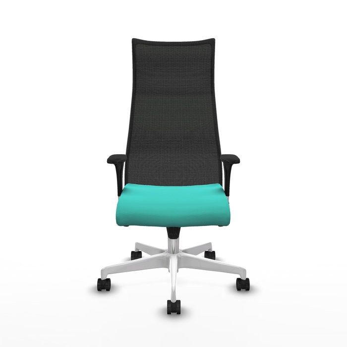 Sillón Albacete con mecanismo Sincro tapizada con Similpiel color Turquesa y malla color Negro. Equipado con Base poliamida blanca, Brazos 1D y Ruedas 65mm nailon Sillón Albacete con mecanismo Sincro tapizada con Similpiel color Turquesa y malla color Negro. Equipado con Base poliamida blanca, Brazos 1D y Ruedas 65mm nailon