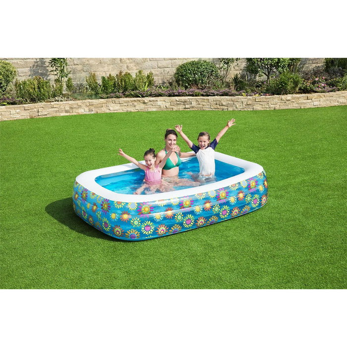 Bestway Piscina Hinchable 3 Camaras Floral 305x183x56 cm