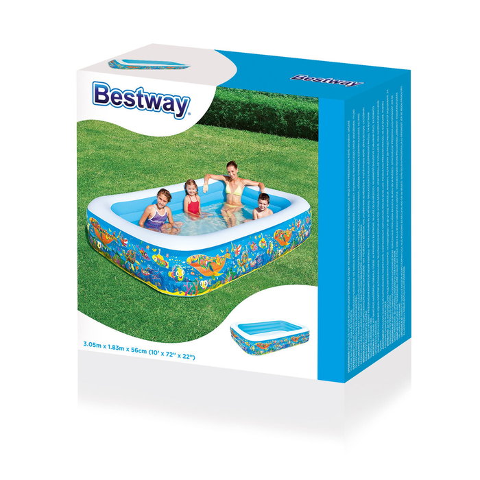 Bestway Piscina Hinchable 3 Camaras Floral 305x183x56 cm
