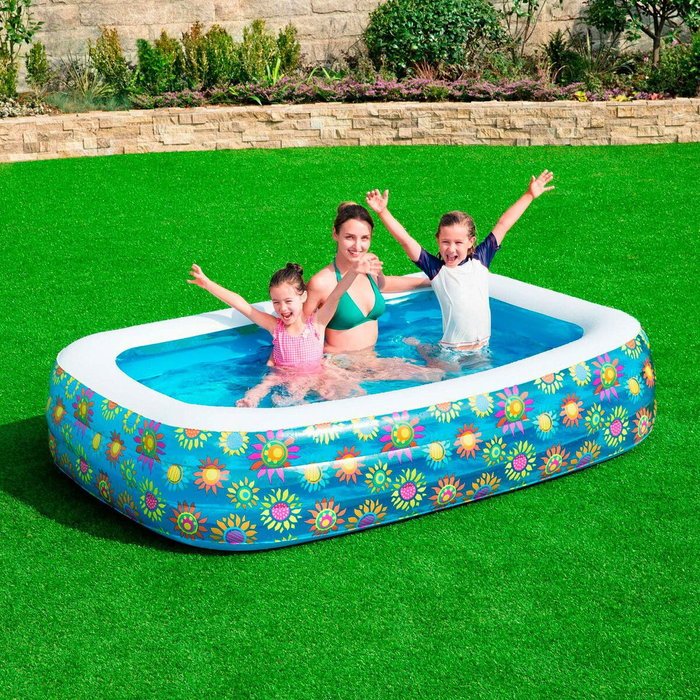 Bestway Piscina Hinchable 3 Camaras Floral 305x183x56 cm