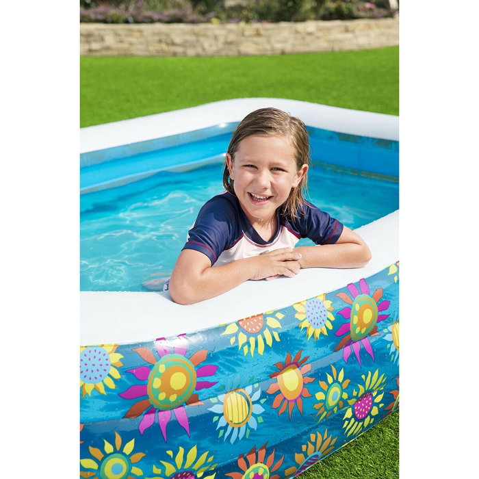 Bestway Piscina Hinchable 3 Camaras Floral 305x183x56 cm