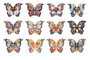 DKD Home Decor Posavasos de Dolomita Mariposas Multicolor