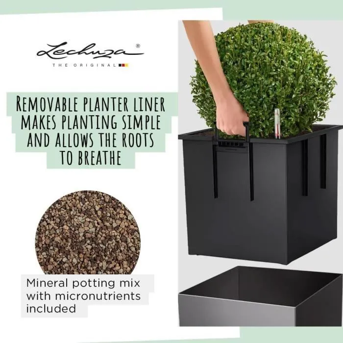 Maceta Autorriego Lechuza 50 x 50 cm Negro Polipropileno Plástico