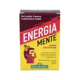 NATURANDO Energia Mente 30 Comprimidos - Ayuda a mantener la memoria y funciones cognitivas con Vitaminas B6 y B12