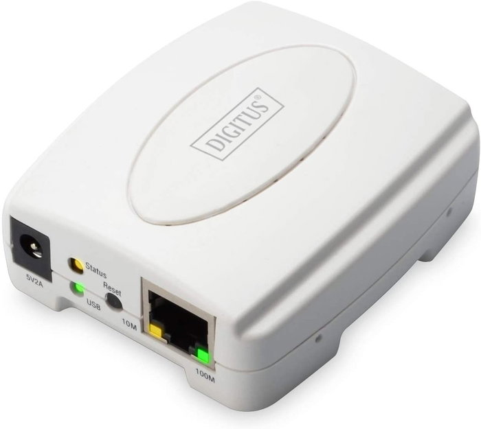Digitus DN-13003-2 Servidor de Impresión Fast Ethernet USB 2.0 Blanco
