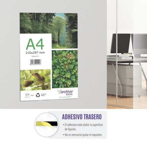 Archivo 2000 Expositor Mural Premium A4 Vertical Transparente