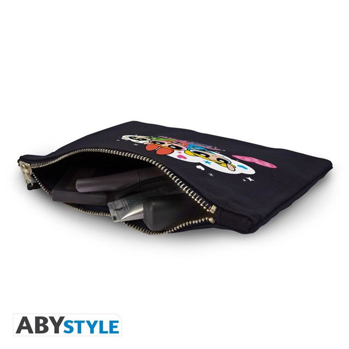 Abystyle Estuche Cosmético Neceser Las Supernenas - Petalo, Burbuja y Cactus - Azul Marino para Maquillaje y Accesorios 22x16x1 cm