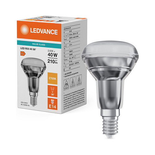 OSRAM Bombilla LED R50 P 2,6W E14 Blanco cálido