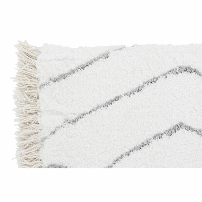 DKD Home Decor Alfombra de Poliéster con Diseño de Rombos, 120x180x3 cm, Blanco y Gris DKD Home Decor Alfombra de Poliéster con Diseño de Rombos, 120x180x3 cm, Blanco y Gris