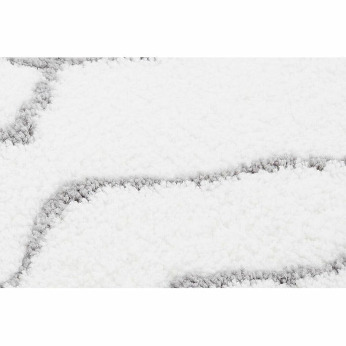 DKD Home Decor Alfombra de Poliéster con Diseño de Rombos, 120x180x3 cm, Blanco y Gris DKD Home Decor Alfombra de Poliéster con Diseño de Rombos, 120x180x3 cm, Blanco y Gris