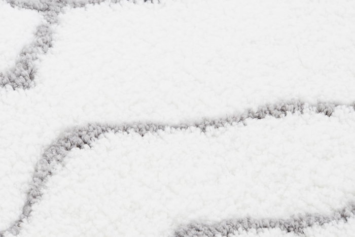 DKD Home Decor Alfombra de Poliéster con Diseño de Rombos, 120x180x3 cm, Blanco y Gris