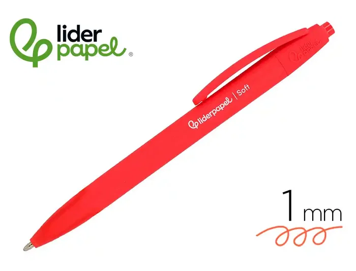 Liderpapel Bolígrafo Retráctil InkPro 07 Punta 1 mm Tinta Roja, Cuerpo Rojo con Clip y Acabado Softtouch para Escritura Fluida Liderpapel Bolígrafo Retráctil InkPro 07 Punta 1 mm Tinta Roja, Cuerpo Rojo con Clip y Acabado Softtouch para Escritura Fluida