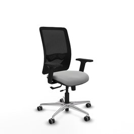 PIQUERAS Y CRESPO Silla de oficina Zulema con mecanismo Sincro/Traslack, Gris claro y Negro