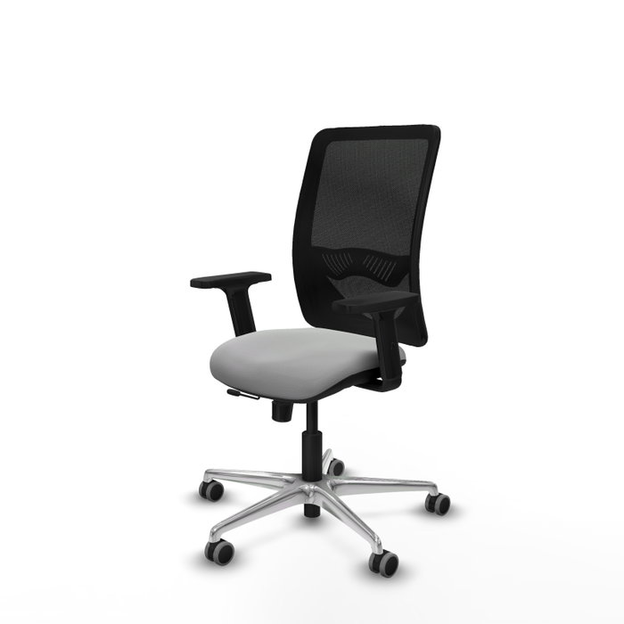 PIQUERAS Y CRESPO Silla de oficina Zulema con mecanismo Sincro/Traslack, Gris claro y Negro