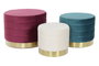 DKD Home Decor Set de 3 Reposapiés Multicolor en Terciopelo