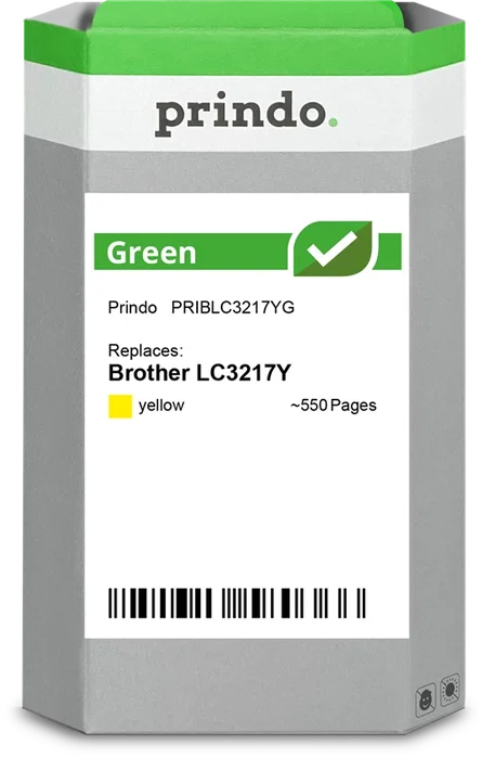 Prindo Green Cartucho de Tinta Amarillo compatible con Brother LC3217Y Prindo Green Cartucho de Tinta Amarillo compatible con Brother LC3217Y