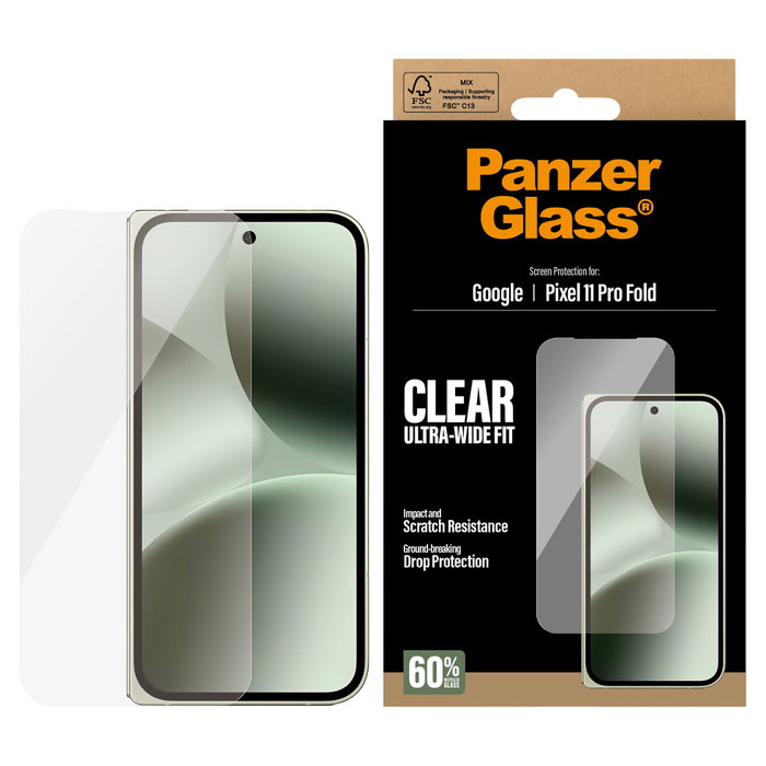 PanzerGlass Protector de pantalla para Google Pixel 11 Pro Fold (sub-pantalla) inevitablemente