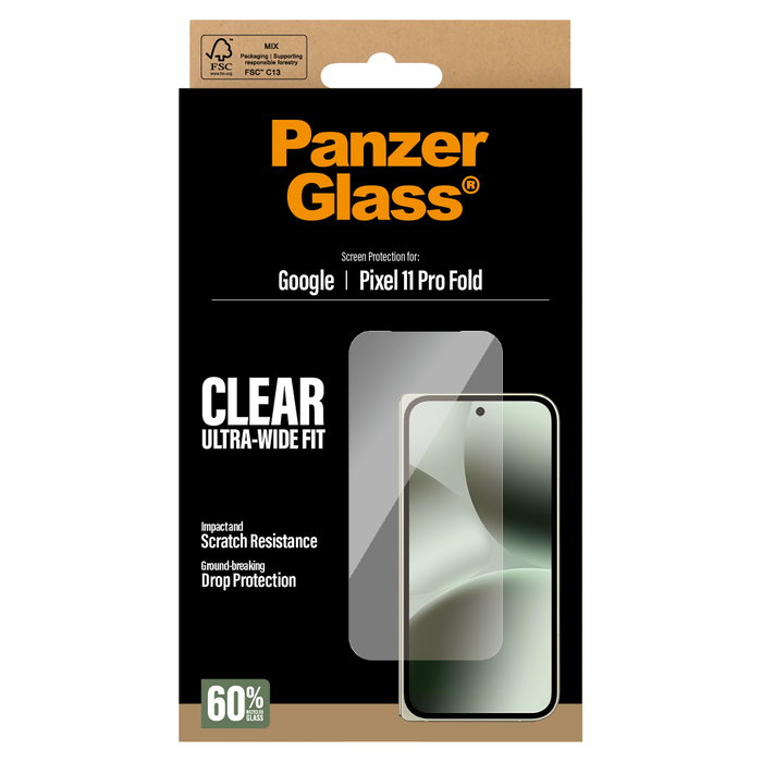 PanzerGlass Protector de pantalla para Google Pixel 11 Pro Fold (sub-pantalla) inevitablemente