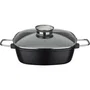 GSW Cazuela cuadrada GOURMET GRANIT de aluminio fundido macizo, apta inducción, libre de PFAS, 28 x 28 cm, color negro