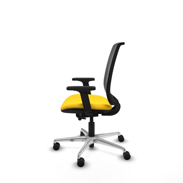 PIQUERAS Y CRESPO Silla de oficina Alares con mecanismo traslack, malla negra y similpiel amarillo PIQUERAS Y CRESPO Silla de oficina Alares con mecanismo traslack, malla negra y similpiel amarillo