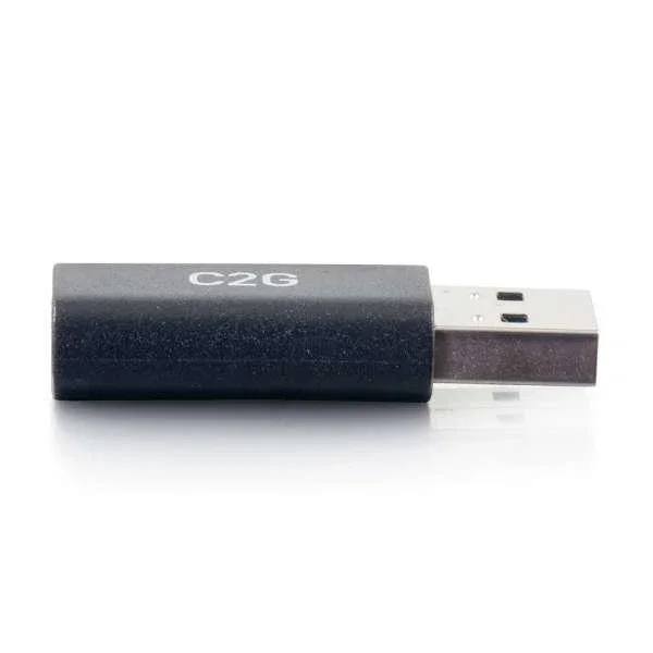 C2G Adaptador USB-C a USB-A 3.0 (USB-C Hembra a USB-A Macho) - 54427 - Velocidad SuperSpeed 5 Gbps, Negro