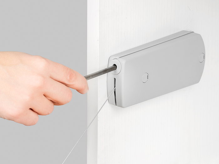 Emuca Mecanismo para puertas abatibles Microwinch, 6kg, Acero y Plástico, Gris