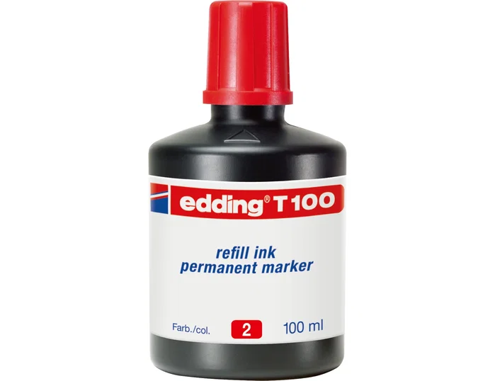 Edding T-100 Tinta para Rotulador Permanente Rojo 100 ml