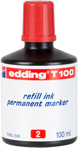 Edding T-100 Tinta para Rotulador Permanente Rojo 100 ml Edding T-100 Tinta para Rotulador Permanente Rojo 100 ml