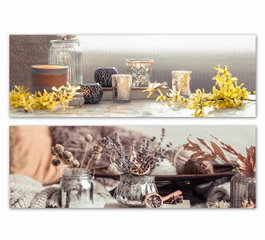 DKD Home Decor Cuadro Lienzo Pino 90x30x2,3 Surtido de 2
