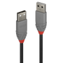 Lindy Cable USB 2.0 Tipo A a A Anthra Line 0,2m Negro