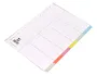Q-connect Separadores Din A4 Multitaladro Cartulina, Juego de 6 Separadores con Pestañas en Colores Pastel, para Archivar, Incluye Carátula con Índice