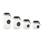 DKD Home Decor Set de 4 Botes Herméticos de Cristal 2L Negro