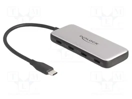DeLOCK Concentrador USB Type-C 10 Gbps con 4 puertos y PD 85W 64261