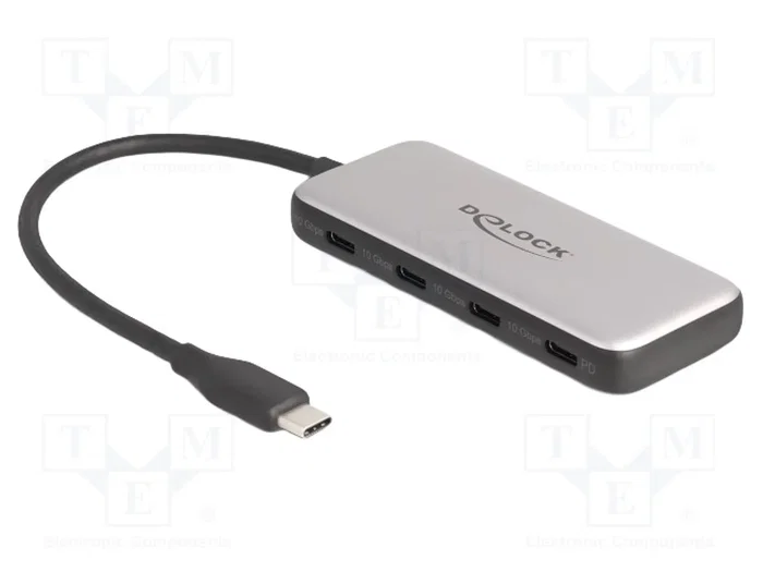 DeLOCK Concentrador USB Type-C 10 Gbps con 4 puertos y PD 85W 64261