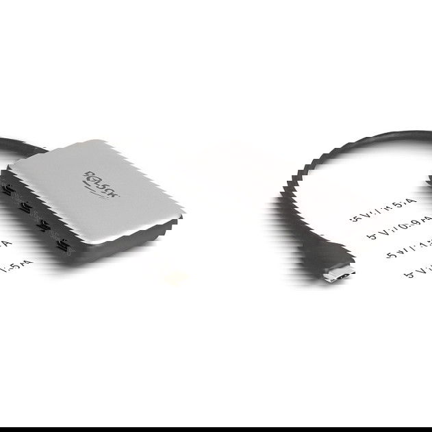 DeLOCK Concentrador USB Hub Tipo-C 10 Gbps, USB 3.2 Gen 1 con 4 Puertos USB-C y PD 85W para Carga, PC, Android, Windows, Mac, Negro, Gris - 1 Pieza DeLOCK Concentrador USB Hub Tipo-C 10 Gbps, USB 3.2 Gen 1 con 4 Puertos USB-C y PD 85W para Carga, PC, Android, Windows, Mac, Negro, Gris - 1 Pieza