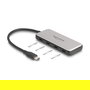 DeLOCK Concentrador USB Hub Tipo-C 10 Gbps, USB 3.2 Gen 1 con 4 Puertos USB-C y PD 85W para Carga, PC, Android, Windows, Mac, Negro, Gris - 1 Pieza
