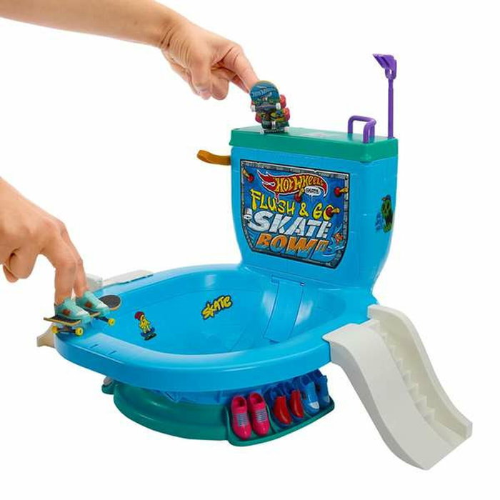 Hot Wheels Skate-Push the Flush: ¡Vamos!-Caja de diapasón HXL16 Set Bowl de Inodoro Skate