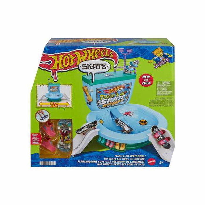Hot Wheels Skate-Push the Flush: ¡Vamos!-Caja de diapasón HXL16 Set Bowl de Inodoro Skate