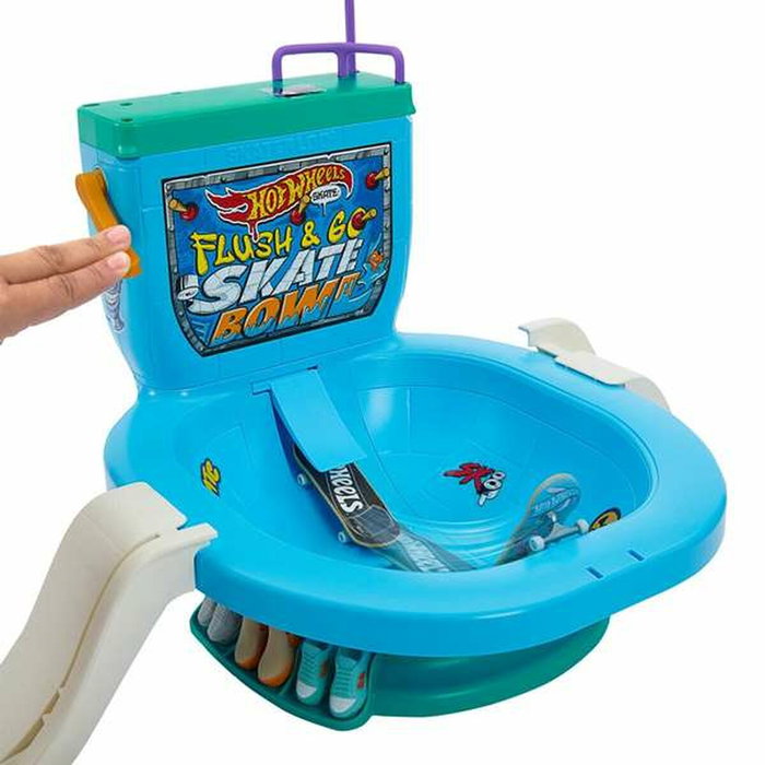 Hot Wheels Skate-Push the Flush: ¡Vamos!-Caja de diapasón HXL16 Set Bowl de Inodoro Skate